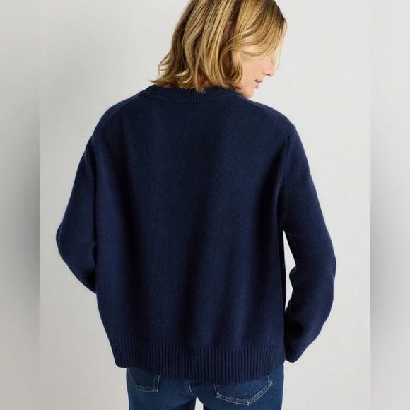 NWT! QUINCE Mongolian Cashmere Oversized Crewneck Sweater True Navy Size Medium - Picture 15 of 15